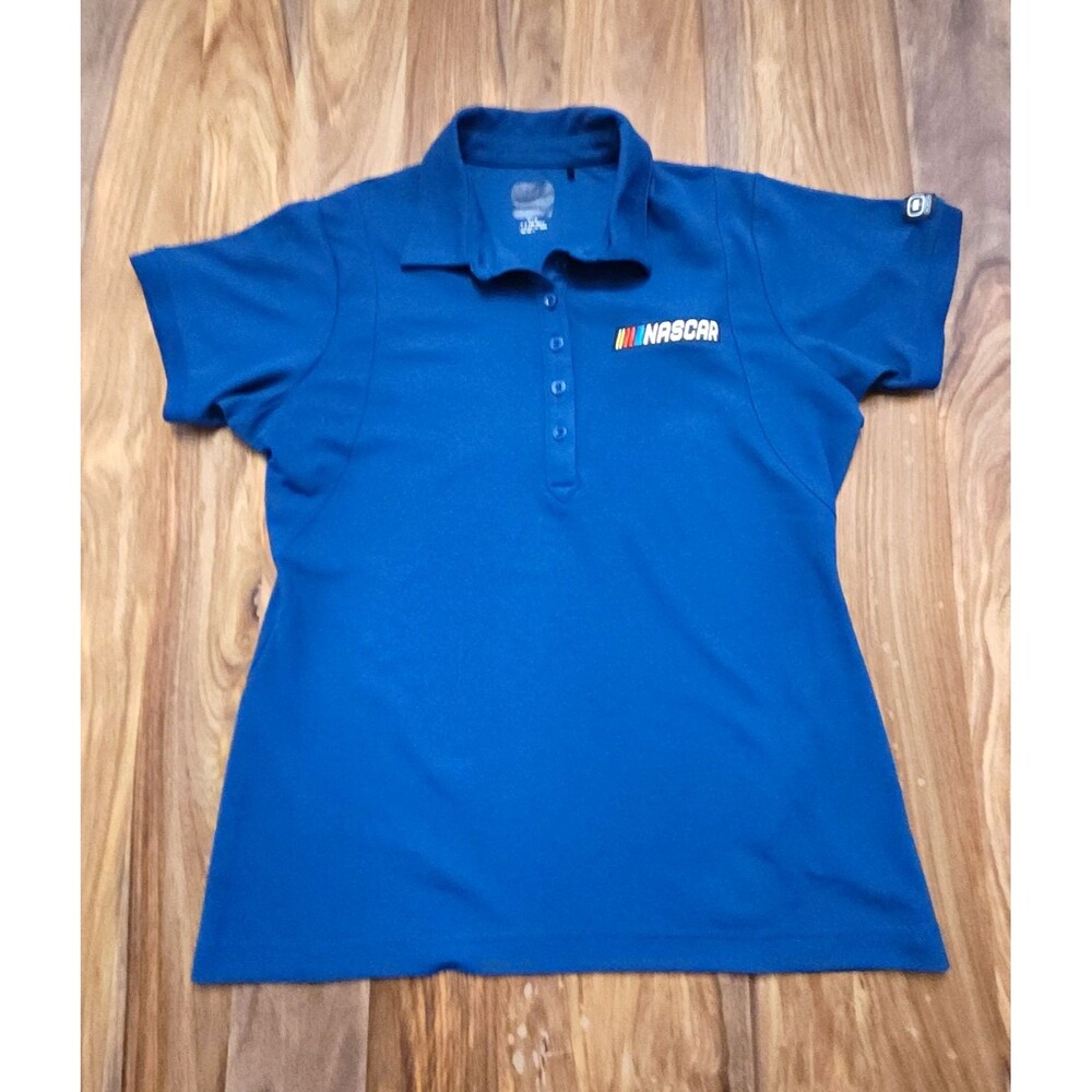 Ogio Nascar Polo Shirt Womens Medium Blue Performance Golf Shirt